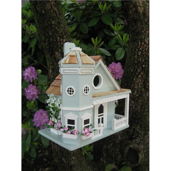 Home Bazaar Home Bazaar HB-9095BS Fledgling Series Flower Pot Cottage Birdhouse - Blue HB-9095BS - main